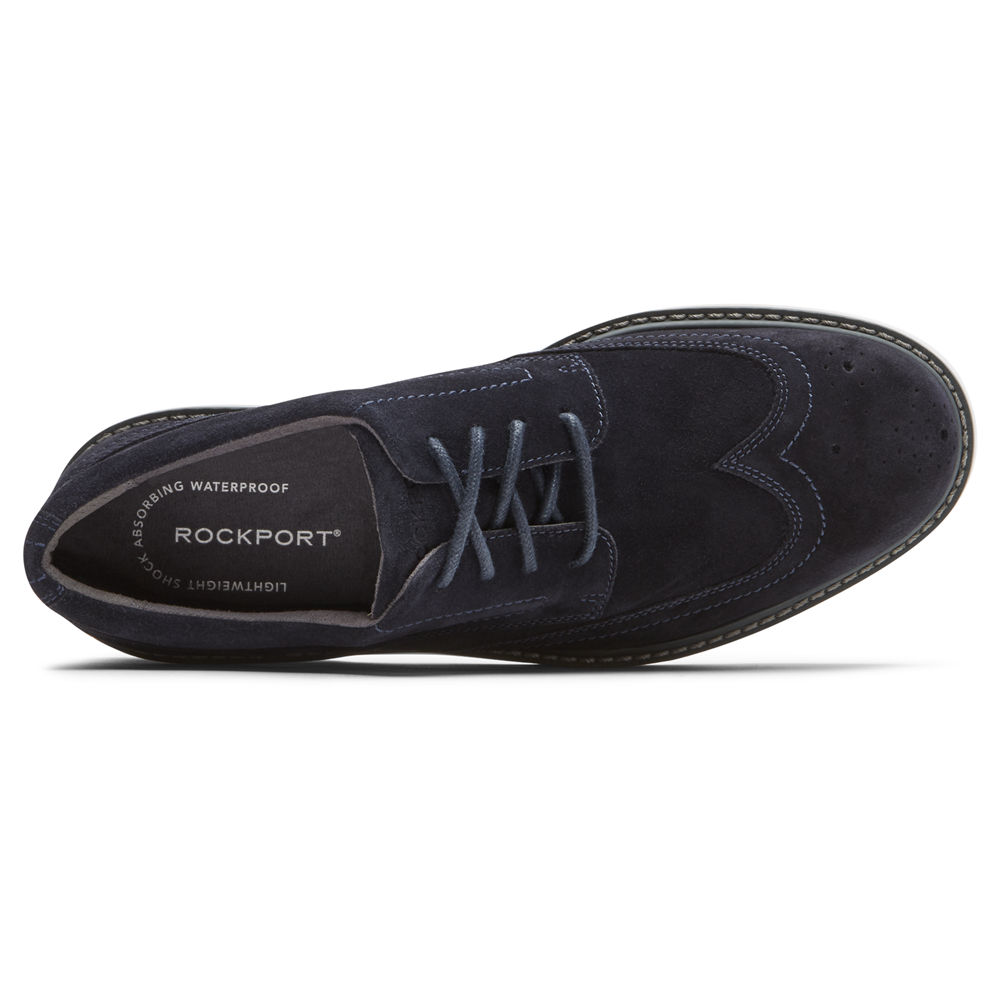 Tenis Rockport Homem Azul Marinho - Charlee Waterproof Wingtip - 38569DCNV